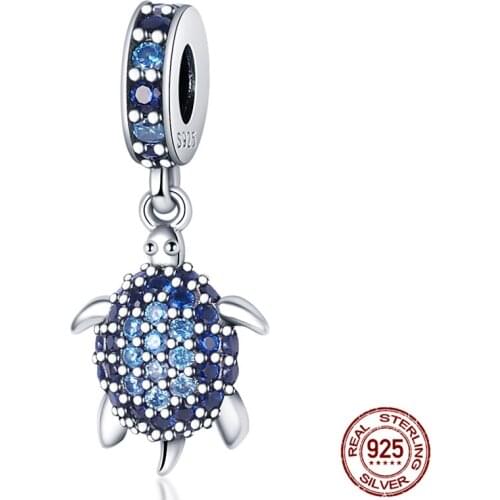 Hot Sale Zircon Turtle Charms Fit Original Pandora Bracelet Bangle 925 Sterling Silver Beads Jewelry For Women Gift