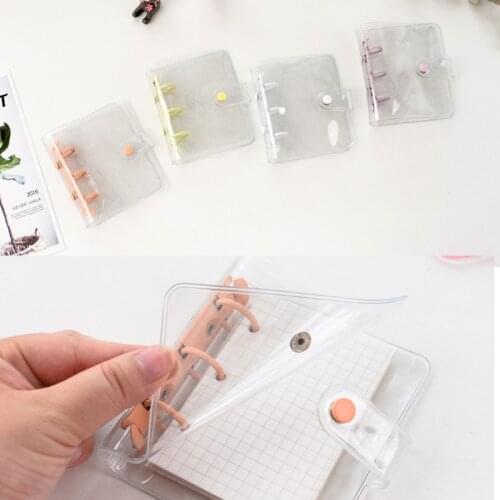 3 Ring Mini Loose-leaf Hand Book Photo album Student Portable Cute Transparent Notebook Binder for Kids Students