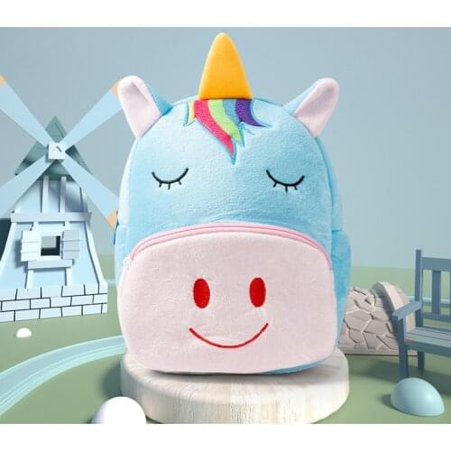 Fashion 3D Cartoon Unicorn Girls School Bags Kindergarten Children Soft Plush Kids Bags Toddler Boys Backpacks Mochila Escolar