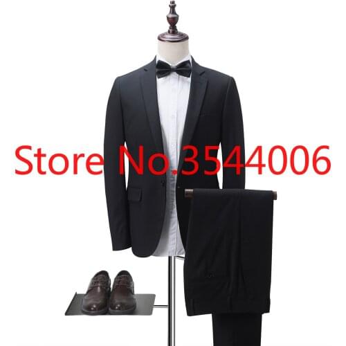 2018 black white Men Wedding Suits Slim Fit 2 Pieces Tuxedo Groom men floral suits wedding mens suits with pants work clothes