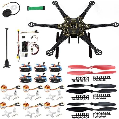 S550 DIY Drone Kit Unassembly PNF 6-Axle Helicopter+ PIX4 Flight Control + 30A ESC +930KV Brushless Motors +1045 Paddles