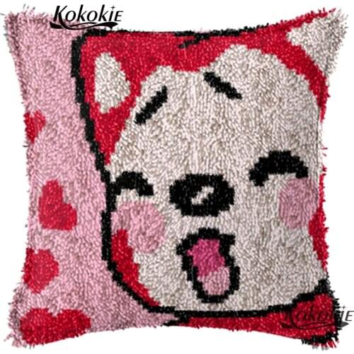 Crocheting Rug Kits latch hook rug canvas cartoon diy Needlework Embroidery cross stitch kits Unfinished Pillowcase