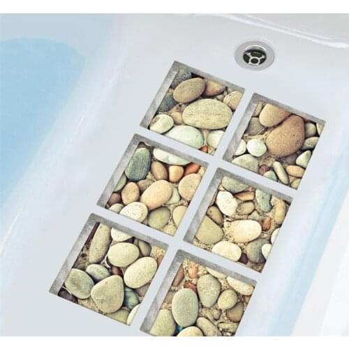 Bathtub Sticker Fashion Non Slip 3D Cobblestone Bathtub Applique Wall Decal 15*15cm