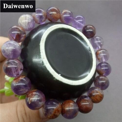 Natural Stone Purple Phantom Quartz Beads Bracelet for Women Female Gift