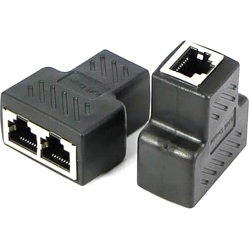 1 To 2 Ways RJ45 Ethernet LAN Network Splitter Double Adapter Ports Coupler Connector Extender Adapter Plug Connector 2019 New