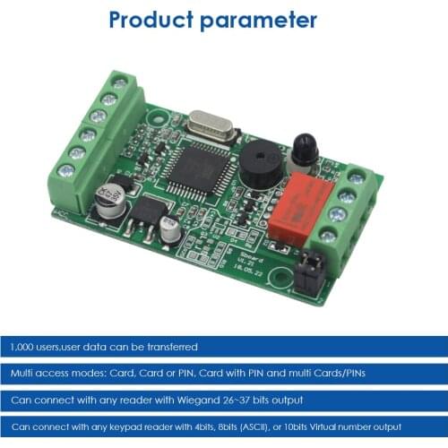 Sboard Mini Single Door Controller 1000 Data 26~37 Bits Transferred Be Output Can Wiegand User Users