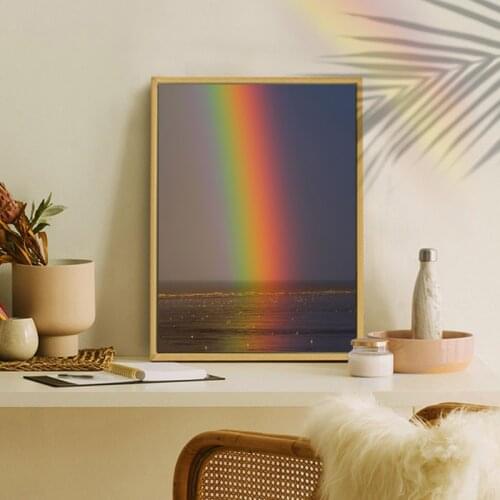 Scandinavian Rainbow Sea Canvas Painting Colorful Nature Landscape Wall Art Picture Nordic Poster Print For Living Room Decor