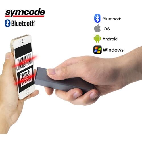 Bluetooth Barcode Scaner,symcode 1D 2D QR Code Wireless Mini Portable Barcode Scanner Bluetooth Bar Code Reader