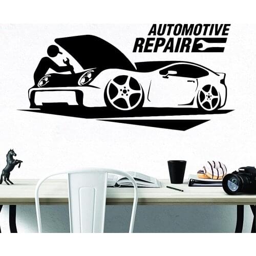 Modern Wall Stickers Automotive Repair Car Service Garage Vinyl Wall Decals Home Decoration For Living Room Company Office Y593