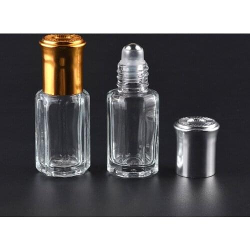 80pcs/lot 3ml Glass Ball Glass Bottle Gold Cap Essential Oil Roller Bottles Empty Ball Perfume Mini Bottle