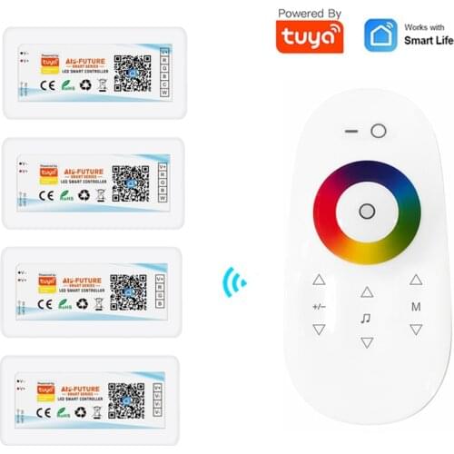 TUYA WiFi Led Controller 12V 24V DIMMER CCT RGB RGBW RGB+CCT Strip 2.4G Touch Remote TUYA Smart Life APP Echo Plus Voice Control