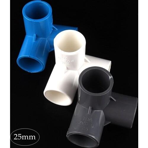 25mm Home Water PVC Pipe 3D Three Dimensional Tube Connector Adapter Garden Irrigation Fittings DIY shelf joint Tube Accessories