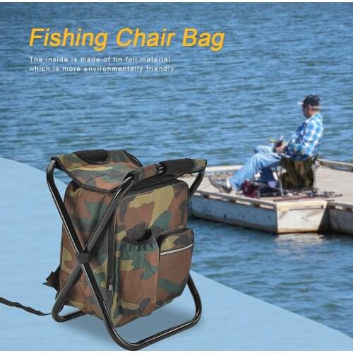 Outdoor Folding Camping Fishing Chair Sturdy Comfortable Stool Portable Backpack Seat Bag Economy Fishing Chair