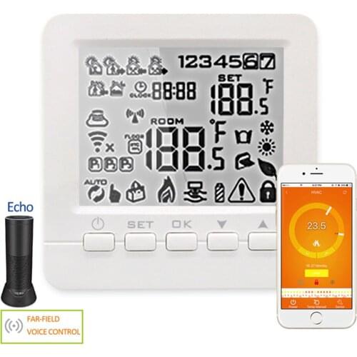 Echo Alexa WiFi Thermostat Smart Programmable Water/Gas Boiler Heating Floor Winter Voice Control Room Temperature Controller