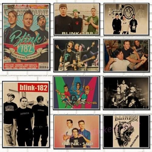 Blink 182 Vintage Retro rock band music Guitar Matte Kraft Paper Antique Poster Wall Sticker Home Decora/6009