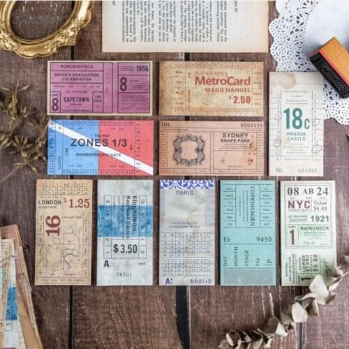 XINAHER 30pcs/bag Writable ticket Craft Card Garbage Diary travel Planner Clipbook Decoration Paper DIY Scrapbooking Album