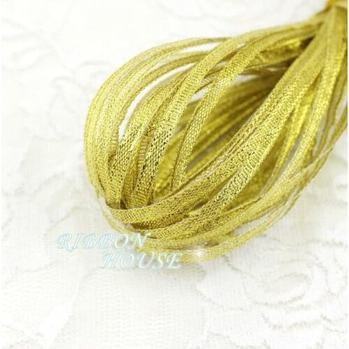 10meter 3mm Gold Onion Ribbon gift packing belt wedding party Christmas embellishment weaving sewing accessories Gift Diy ribbon