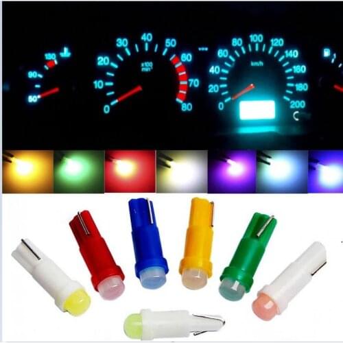 10PCS T5 LED Lights W1.2W W3W LED Car Interior Light Auto Side Wedge Dashboard Gauge Instrument Lamp Bulb 4014 LED Super Bright