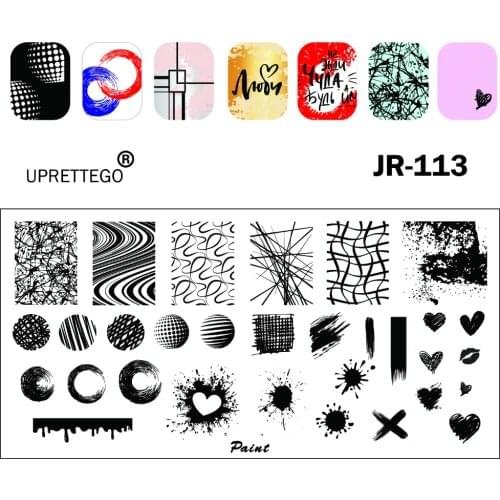 2018 Stainless Steel Stamping Plate Template Graffiti Christmas Xmas Geometry Love Umbrella Peacock Bakery Nail Tool JR111-120