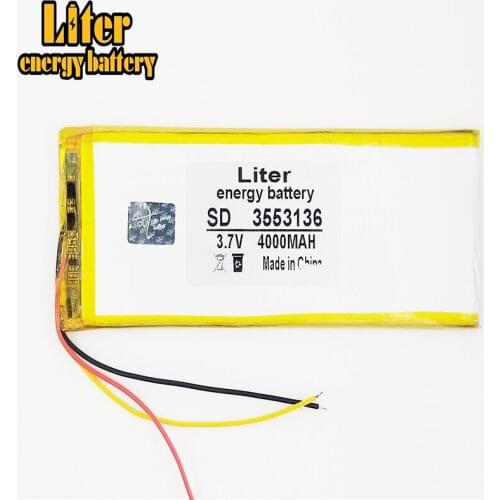 3 line 4000mAh 3.7V 3553136 polymer lithium ion Battery Replacement Battery for MP3 MP4