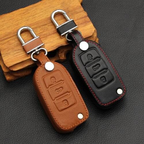 Car remote key leather cover for Volkswagen POLO Tiguan Passat Golf 4 5 6 EOS Scirocco Jetta Bora Lavida Touareg Touran Magotan