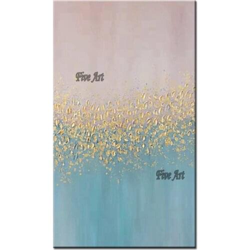 Free Shipping Texture Golden Acrylic Picture Art Oil Painting Hand-painted Abstract Painting on Canvas Fine Wall Art No Framed