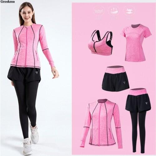 Quick Dry High Waist Pants+Shorts+Bra+T Shirt+Coats Women Professional Sports Suits Fitness Gym Yoga 5 Piece Set Running 3XL