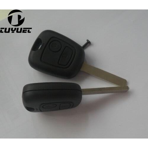 Uncut Blade Blank Cover Case For Peugeot 307 Remote Key Shell 2 Buttons VA2 Blade Without Groove
