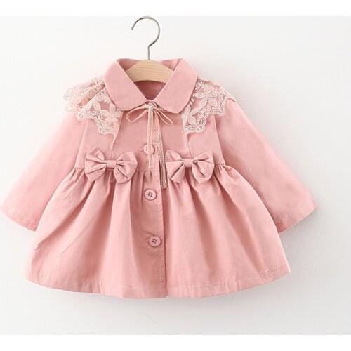 Kids Toddler Girls Button Down Jacket Trench Children Casual Long Sleeve Bow Front Lapel Coat with Lace Cape Trench Outfits