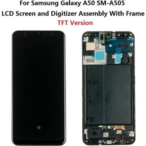 For Samsung Galaxy A50 SM-A505 (TFT Version without Fingerprint Function) LCD Screen and Digitizer Touch Screen Assembly+Frame