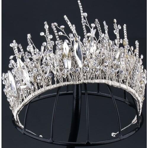 Crystal Crown Large Hairbands New Handmade Rhinestone Shadow Branch Bride Wedding Accessories Crown Wedding Jewelry 2021 Trendy