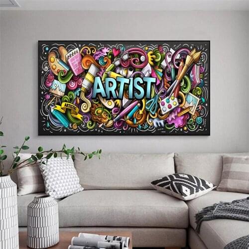 Graffiti Artist Brush Paint Pigment Street Art Canvas Print Painting Abstract Wall Picture Living Room Home Decoration Poster