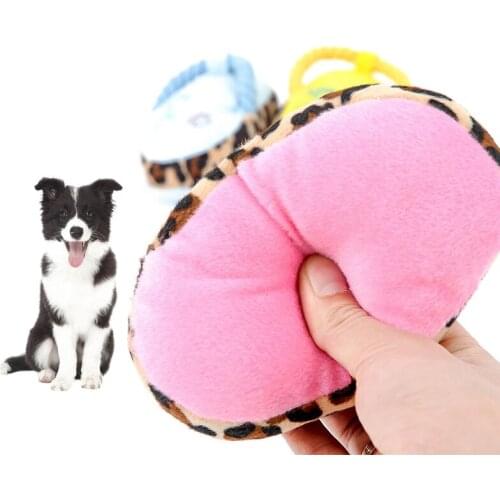 Dog Squeaker Chew Toy Slipper Shape Pet Molar Puppy Kitten Toothbrus Cleaner Stuffed Dog Squeaky Toy Dog Accessories Supplies