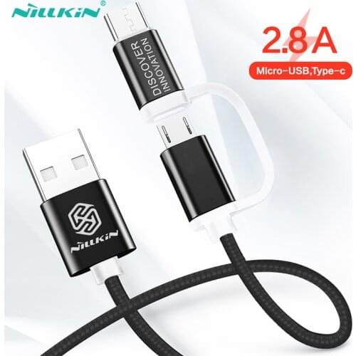 Micro USB Cable Type C Fast Charger For Samsung s10 s9 Note 9 Micro Type C Data Cable For Huawei P30 Pro Xiaomi 2 in 1 USB Cord