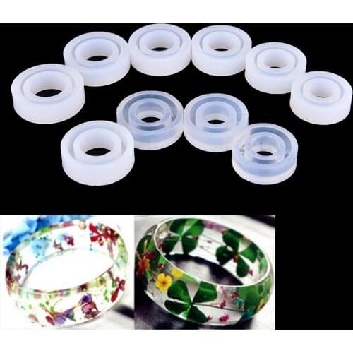 Ring DIY Silicone Mold For Jewelry Making Tools Transparent Silicon Round Cat Shape Ring Mold Mould Epoxy Resin Mold 1pc