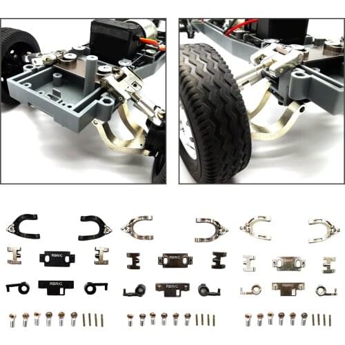 RC Alloy Upper Lower Arm & Steering Knuckles Hub Kit for WPL D12 1:12 RC Car 4WD Crawler Accessory Spare Parts