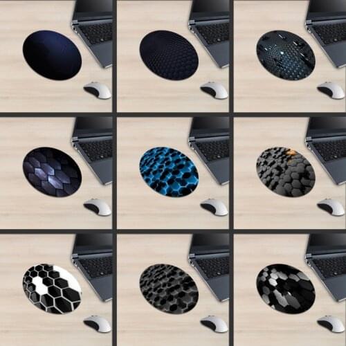 XGZ Technology Sense Round Mouse Pad Rubiks Cube Six-sided Column Star Effect High Texture Honeycomb Modeling Pattern Desk Pad