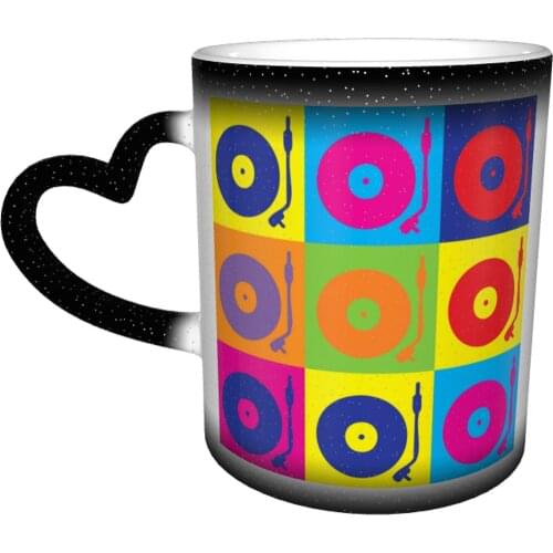 Dj Turntable Mug Classic Pottery Mug Hot Chocolate The Changes Color Cheap Cups