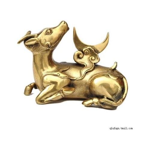 A copper Tim Zhaocai of sheep Mochizuki elegant villain defends the zodiac sheep auspicious ornaments transportroom Art Statue
