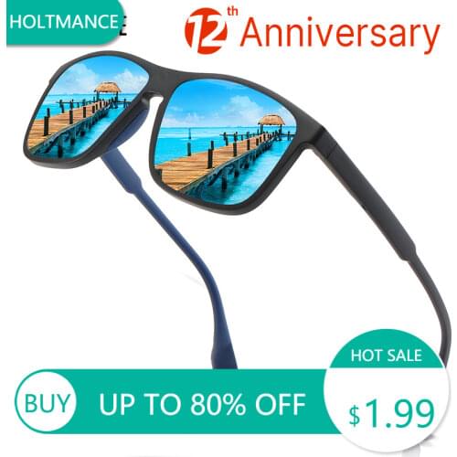HOLTMANCE Light Weight TR90 Men Sun Glasses Classic Square Polarized Sunglasses For Male High Quality Driving Eyewear For Men/Wo