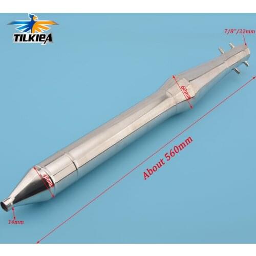 Stainless Steel Tuned Pipe with Twin Water Cool 560mm for RC BOAT 23-30cc