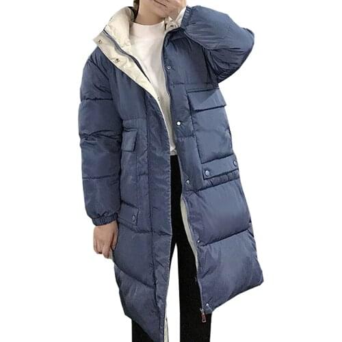 Hooded Ladies Coat Long Coats Parka oversize Colour jacket mid-long women winter thick jacket down jacket women winter