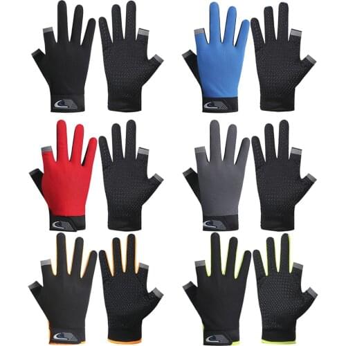 1 Pair Fishing Gloves Men Women Outdoor Anti-slip 2 Cut Finger Breathable Mitten Sports Universal Cycling Equipment #21