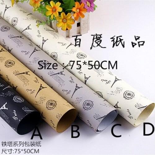 Festive Party Supplies Event 75*50 cm Vintage iron tower Nostalgic Wallpaper Kraft paper Diy Gift Wrapping paper 10pc/Lot