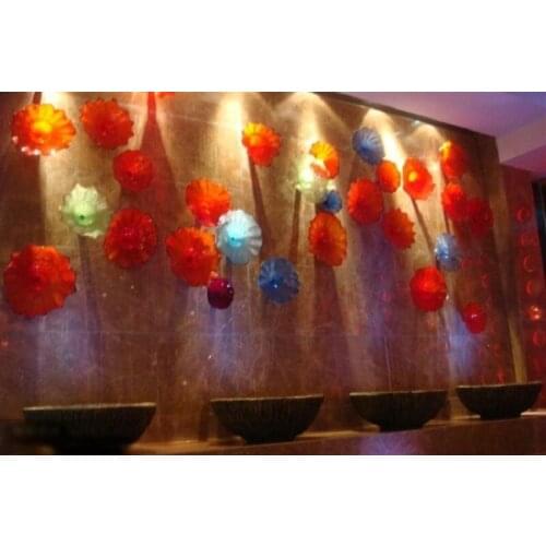 Multi Color Decorative Murano Glass Hotel Wall Lighting Flower Shape Murano Art Glass Wall Lamp