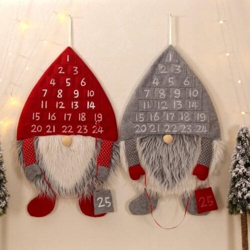 Christmas Calendar Ornaments Tree Pendant Wall Decoration Ornaments Santa Claus Snowman Home Festival Party Decoration