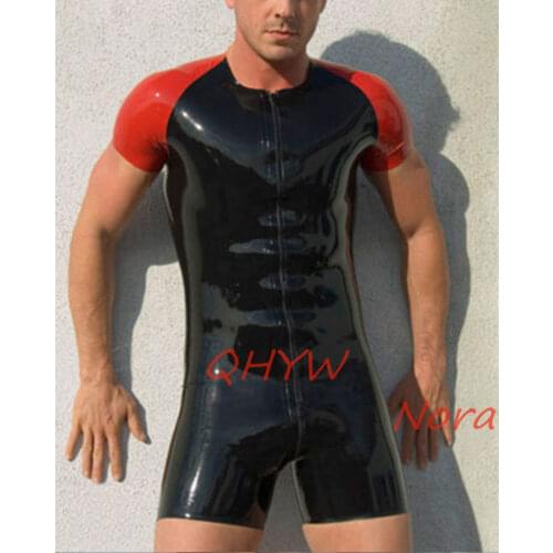 Sexy Exotic Sexy Handmade Customize Men Male Latex Catsuit Zentai Cekc Fetish Bodysuits FRONT ZIP
