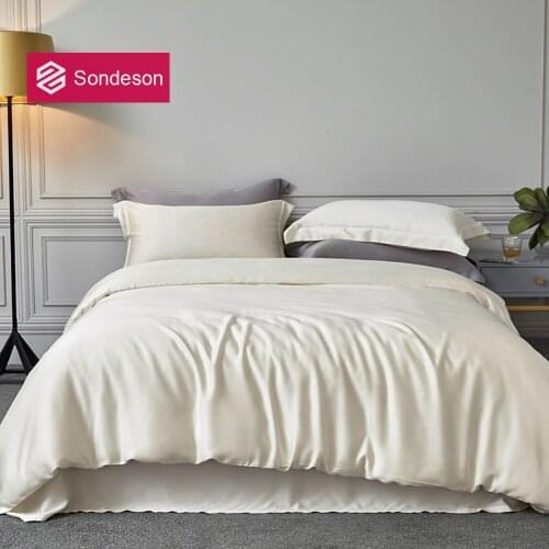 Sondeson Luxury Beauty White100% Silk Bedding Set 25 Momme Silk Healthy Soft Duvet Cover Set Pillowcase Queen King Quilt Cover