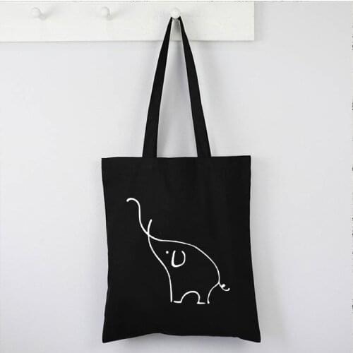 Picasso Elephant Line Art Fashion Tote Bag Animals Designs Prints Custom Shopping Bags No Zipper Animal Prints Tote Bag