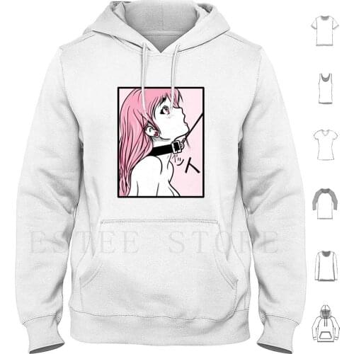 Pet Hoodie Long Sleeve Pink Girls Manga Cute Kawaii Red Sexy Kinky Anime Pretty Aesthetic Japanese